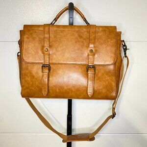 Mens Leather Messenger Bag Brown Shoulder Satchel Briefcase Laptop Computer
